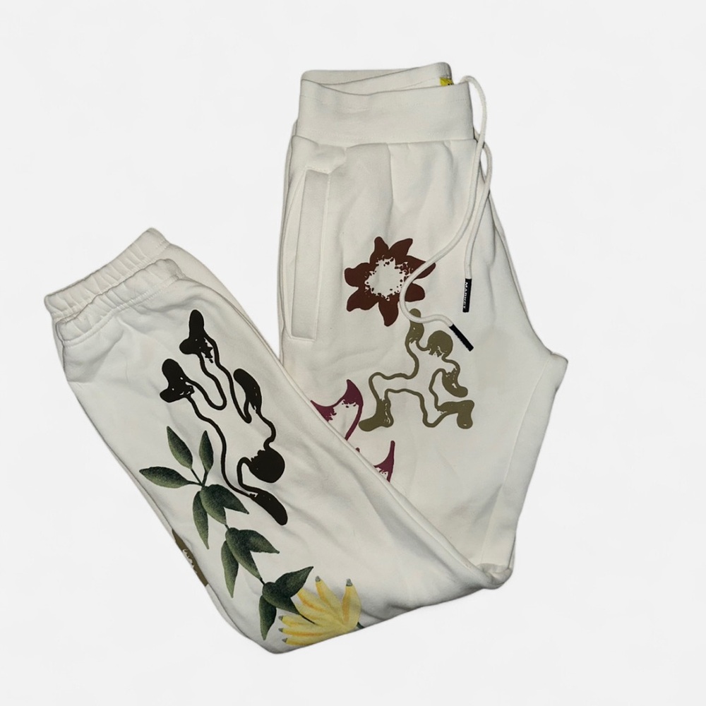 NWOT Urban Outfitters White Floral Track Pants - Picture 9 of 11